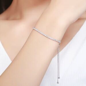 Anthropologie Gold Bracelet with Clear Crystal Accents